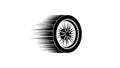 Fast Spinning Car Wheel with Speed Motion Blur Lines Royalty Free Stock Photo