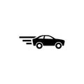 Fast Sport Car, Faster Vehicle, Auto. Flat Vector Icon illustration. Simple black symbol on white background. Fast Sport Car,