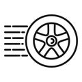 Fast sport tyre icon outline vector. Velocity race