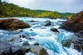 Fast steam of the mountain river