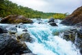 Fast steam of the mountain river