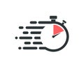 Fast stopwatch icon. Service delivery logo Royalty Free Stock Photo