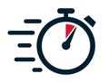Fast stopwatch line icon, time management concept, urgent work. Fast delivery shipping service sign with timer. Speed clock symbol Royalty Free Stock Photo