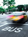 Fast taxi car in a street traffic