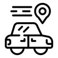 Fast taxi location icon outline vector. Car service Royalty Free Stock Photo