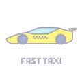 Fast taxi service icon