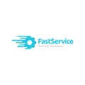 Fast tech gear service logo design vector graphic symbol icon illustration creative idea Royalty Free Stock Photo