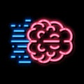 Fast Think Brain neon glow icon illustration