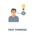 Fast Thinking flat icon. Colored sign from personality collection. Creative Fast Thinking icon illustration for web