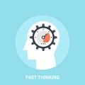 Fast thinking icon concept