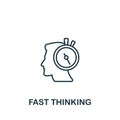 Fast Thinking icon. Line simple Personality icon for templates, web design and infographics