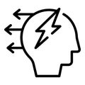 Fast thinking icon outline vector. Think brain