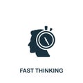 Fast Thinking icon. Monochrome simple Personality icon for templates, web design and infographics