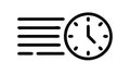 Fast Time Clock Speed Lines Deadline Icon Vector, vector design Generative AI Royalty Free Stock Photo