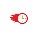Fast time delivery icon. stopwatch in motion. deadline concept design. clock speed, flat time icon vector illustration