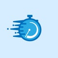 Fast time delivery icon, timely service,