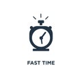 fast time icon. stop watch speed concept symbol design, quick delivery, express and urgent services, deadline and delay vector