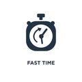 fast time icon. stop watch speed concept symbol design, quick delivery, express and urgent services, deadline and delay vector