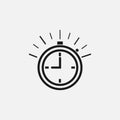 Fast time sign. Time icon on white background. Vector illustration.