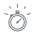 Fast time stop watch, limited offer and deadline concept, vector line icon