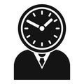 Fast timer work icon simple vector. Night busy