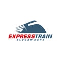 Fast train logo design vector template, Creative design, icon symbol Royalty Free Stock Photo