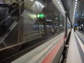 Fast train on the platform. Germany Berlin Hauptbahnhof. Royalty Free Stock Photo