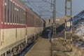 Fast train in station Spisske Tomasovce Royalty Free Stock Photo