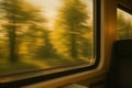 Fast train travel through forest Royalty Free Stock Photo