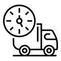 Fast truck home delivery icon, outline style