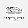 fast turtle logo vector with a minimalist Royalty Free Stock Photo