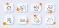 Fast verification , Trade infochart and Intestine line icons pack. For web app. 3d glass buttons. Vector