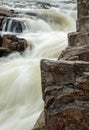Really fast very rocky waterfall with long exposure Royalty Free Stock Photo