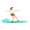 Fast water skiing icon cartoon . Pursuit equipment