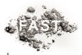 Fast word written in ash, dust or sand Royalty Free Stock Photo