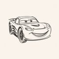 Fastcar - A Cartoon Car With A Face Royalty Free Stock Photo