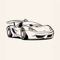 Fastcar - A Drawing Of A Sports Car Royalty Free Stock Photo
