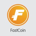 Fastcoin Blockchain Cryptocurrency. Vector CBX Icon.