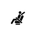 Fasten Seat Belt Flat Vector Icon