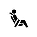 Fasten Seat Belt Flat Vector Icon