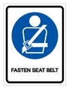 Fasten Seat Belt Symbol Sign,Vector Illustration, Isolated On White Background Label. EPS10 Royalty Free Stock Photo