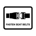 Fasten your seat belts sign isolated on white background Royalty Free Stock Photo