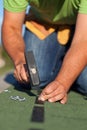 Fastening the bitumen roof shingles