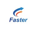 faster logo icon of automotive racing concept