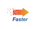 faster logo icon of automotive racing concept