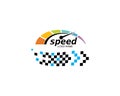 faster logo icon of automotive racing concept