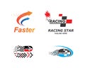 faster logo icon of automotive racing concept