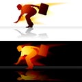 Faster Manager Silhouettes Royalty Free Stock Photo