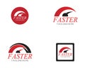 Faster speed icon logo template