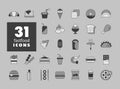 Fastfood, Food court vector grayscale icon